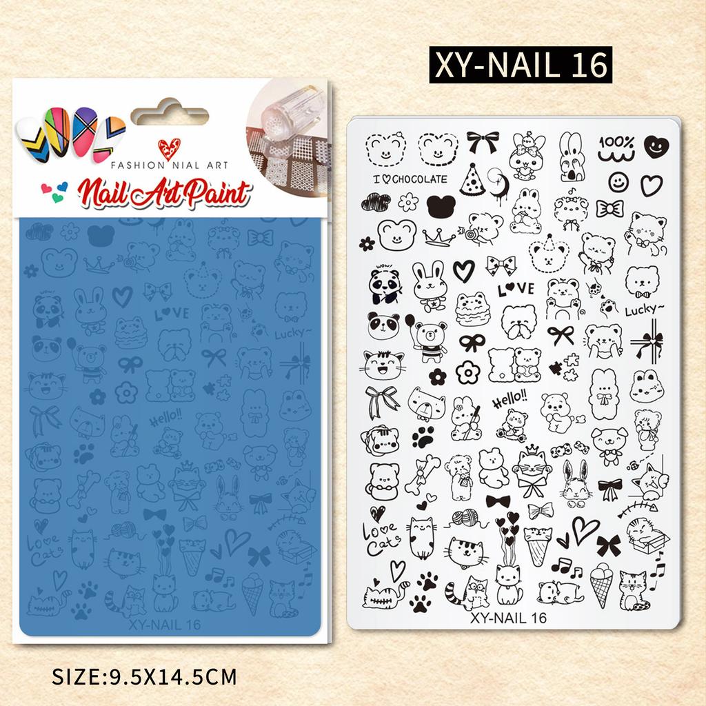Nail Art Printing Steel Plate Lace Butterfly Pattern Flower French Large Transfer Silicone Seal Steel Plate Printing Rubber Plate