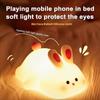 Night Light Silicone Big Face Rabbit Tap USB Rechargeable with Dimmable Timer Soft Eye-Protective LED Night Light-Splendid