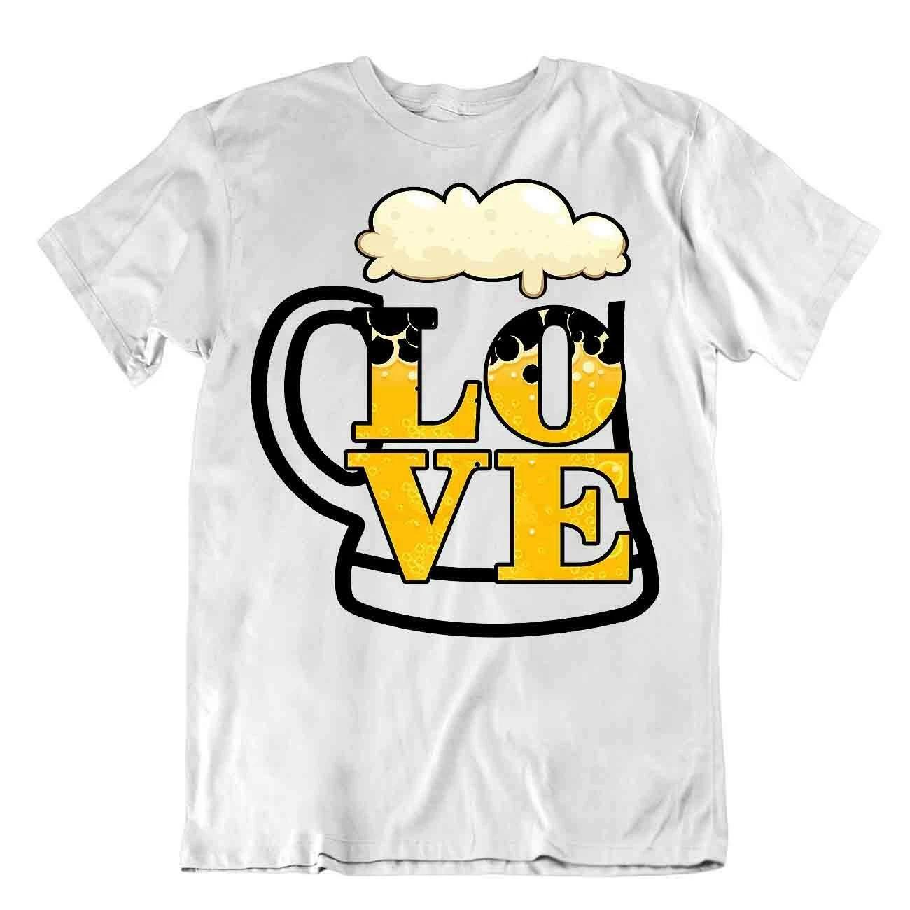 Love Beer T-Shirt Parody Drinking Humor Tee Realist Beer Glass Shirt Comic Joke M