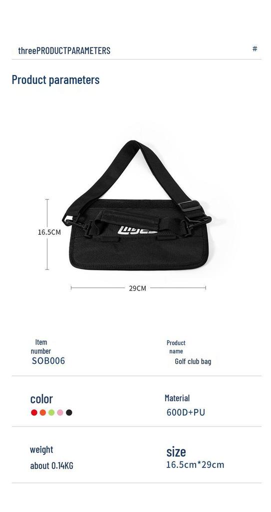 PGM Men's Portable Mini Golf Bag, Holds 5 Clubs, Simple Gun-Style Small Ball Tube