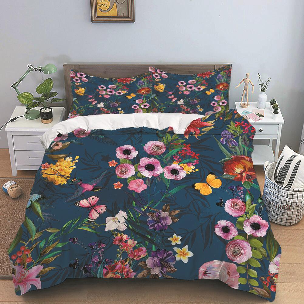 Red-Crowned Crane Bedding Sets Hand Painting Duvet Cover Chinese Style Flower Single Double Size Bed Linen With Pillowcase Women