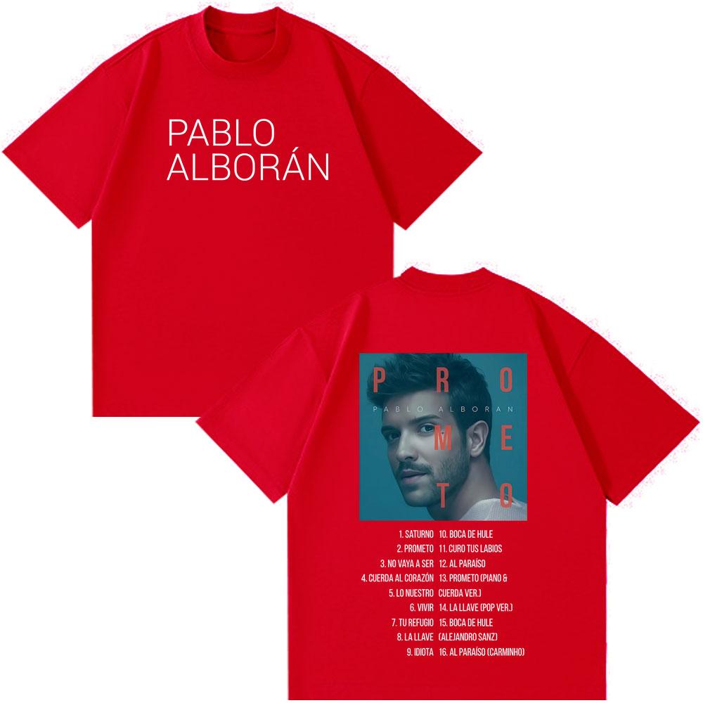 

Singer Pablo Alborán Kmo Global Tour 2026 Print T Shirt Men Women Fashion Tshirts Shortsleeved Loose Casual Vintage TShirts S