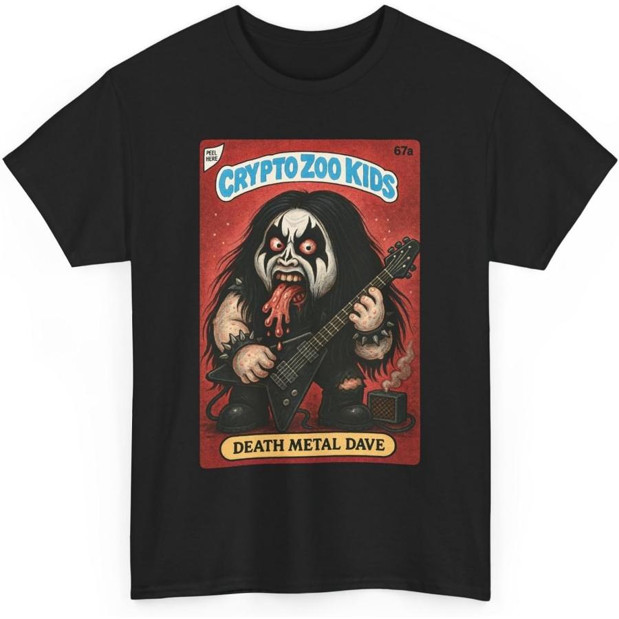 Футболка Death Metal Dave Crypto Zoo Детская Унисекс Плотный Хлопок Забавный Монстр Металлист Графический Топ XXXXXL разноцветный