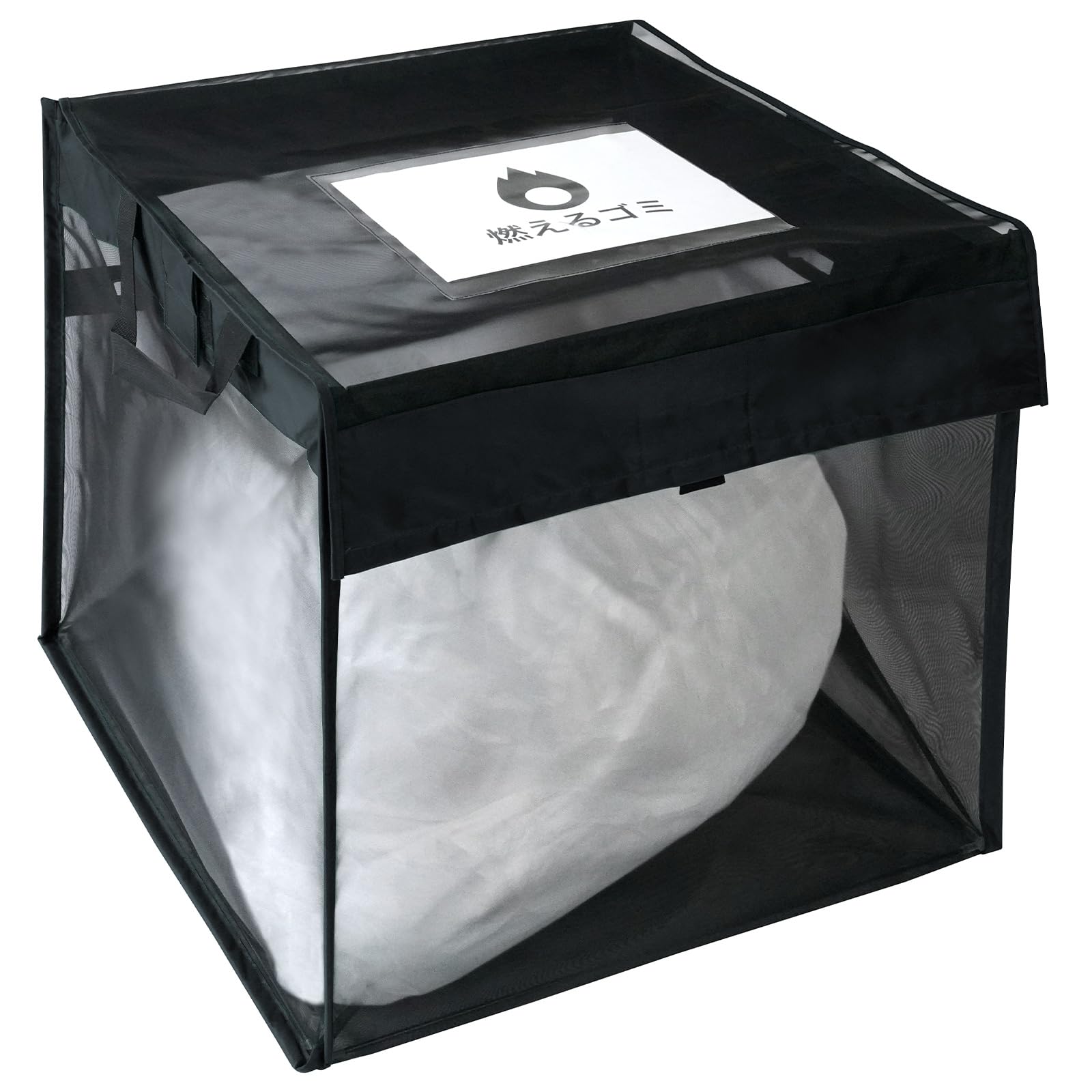 

Foldable Trash Can with Frame and Netting in 3 Sizes and 4 Large Capacity Trash Can for Indoor and Outdoor Use créer Crow-Proof High-Strength чёрный