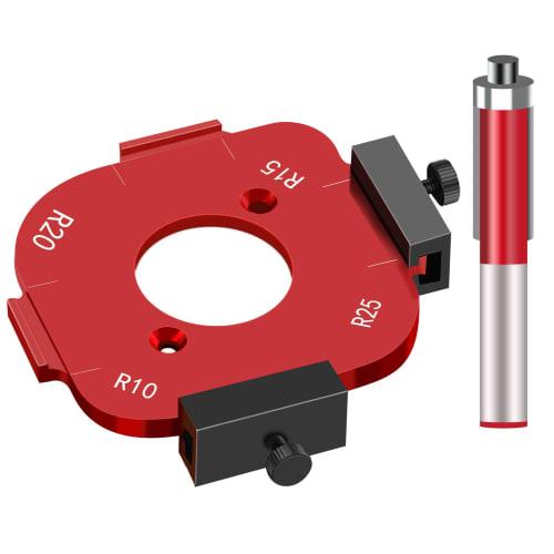 Zhihu Corner Processing Jig, Trimmer Guide, Corner Jig, 2-Piece Set, Trimmer Jig, R Corner, Arc Jig Router Template, Arc Cutting Auxiliary Tool, Alumi