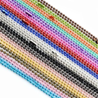 5 szt. 1,5 2,0 2,4 mm Długość 65 cm Złoty Brązowy Srebrny Kolory Posrebrzany Koraliki Kulkowe Łańcuszek Naszyjnik Łącznik do Koralików Baza Taca na Zawieszki