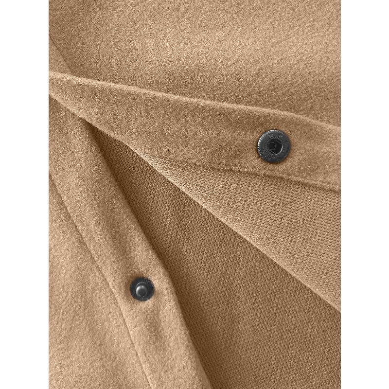 Men's Solid Color Loose-Fit Corduroy Collared Button-Up Jacket.