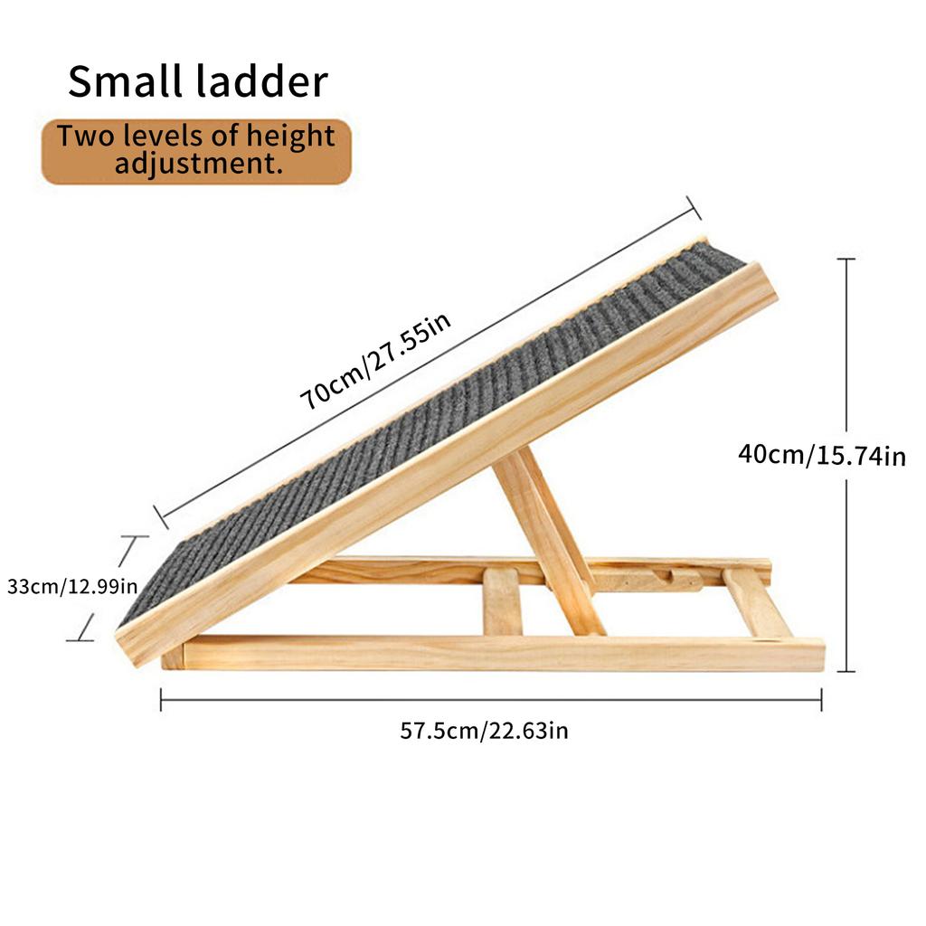 Foldable Pet Ramp Dog Ladder Anti-slip Height Adjustable Climbing Ramp Steps Dog Stairs for Couch/Bed Non-Slip Safety Dog Ladder