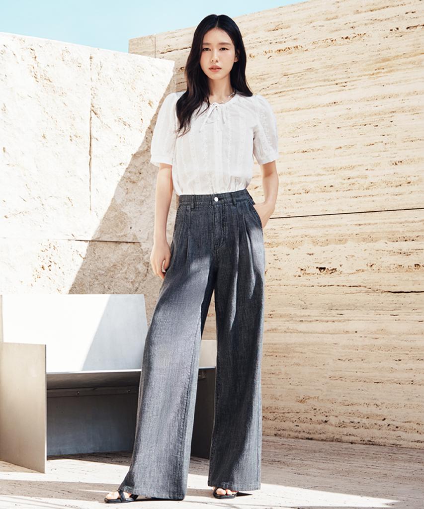 Sellebsyabedisyeon 26Ss Linen Blended Ultra-Light Double-Pleat D Denim Long (+5Cm)