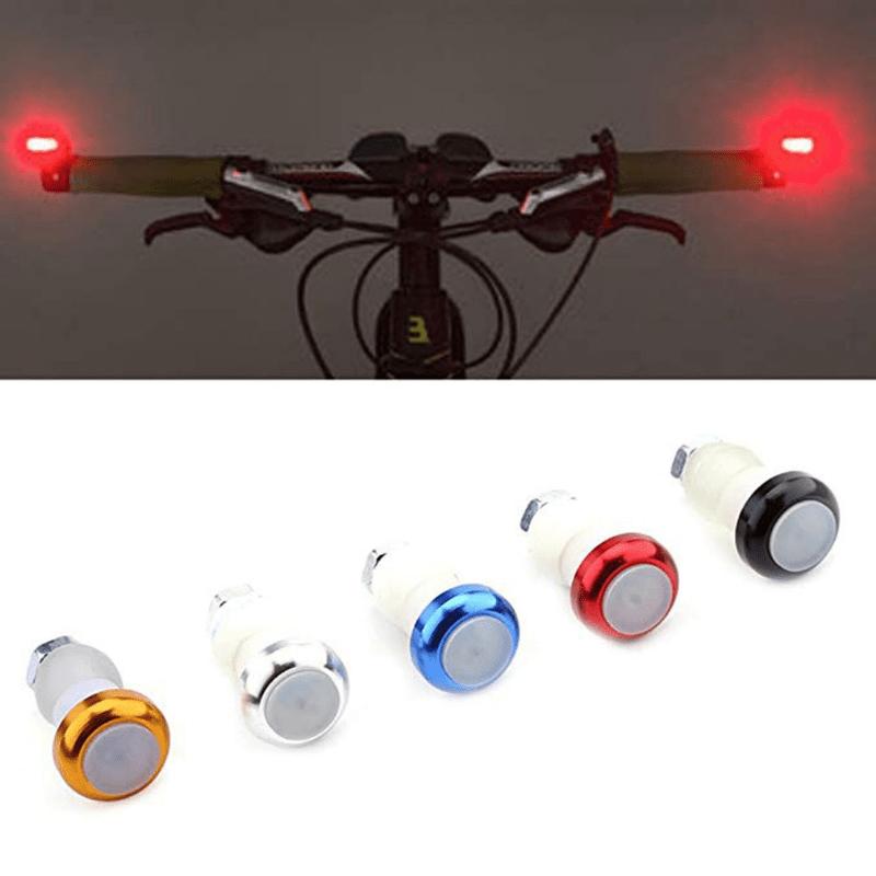 2Pcs 1 Pair Bicycle Cycling Turn Signal LED Handlebar Bar End Plugs Indicator Lights Including Battery Bike Accessories