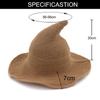 Vintage Halloween Women Witch Hat Costume Cotton Yarn Hat For Party Cosplay Masquerade Hat Festival Decoration Accessories