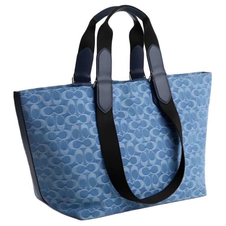 Coach 34 Tour Classic Logo Fabric Tote Bag Shopping Bag Shoulder Bag Large Men tote bags Denim CDF24-SVDE