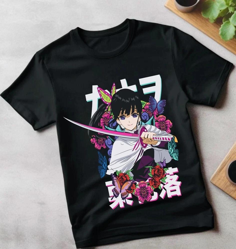 Anime Demon Slayer Kanao Tsuyuri Black TShirt S