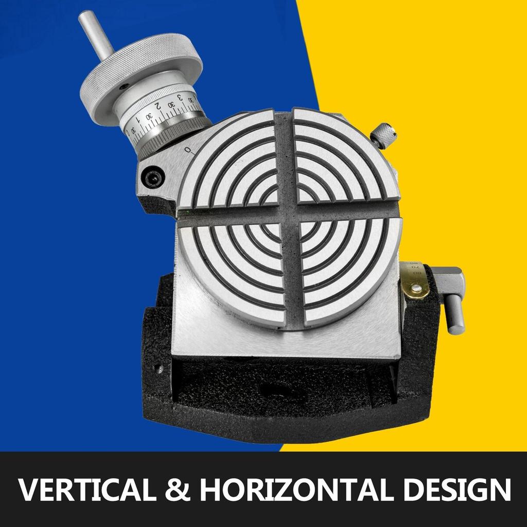 Rotary Table 4 INCH/100 MM Horizontal Vertical Rotary Table 4-Slot Rotary Table for Milling Machine MT-2 Rotary Table for Milling 360 Degrees