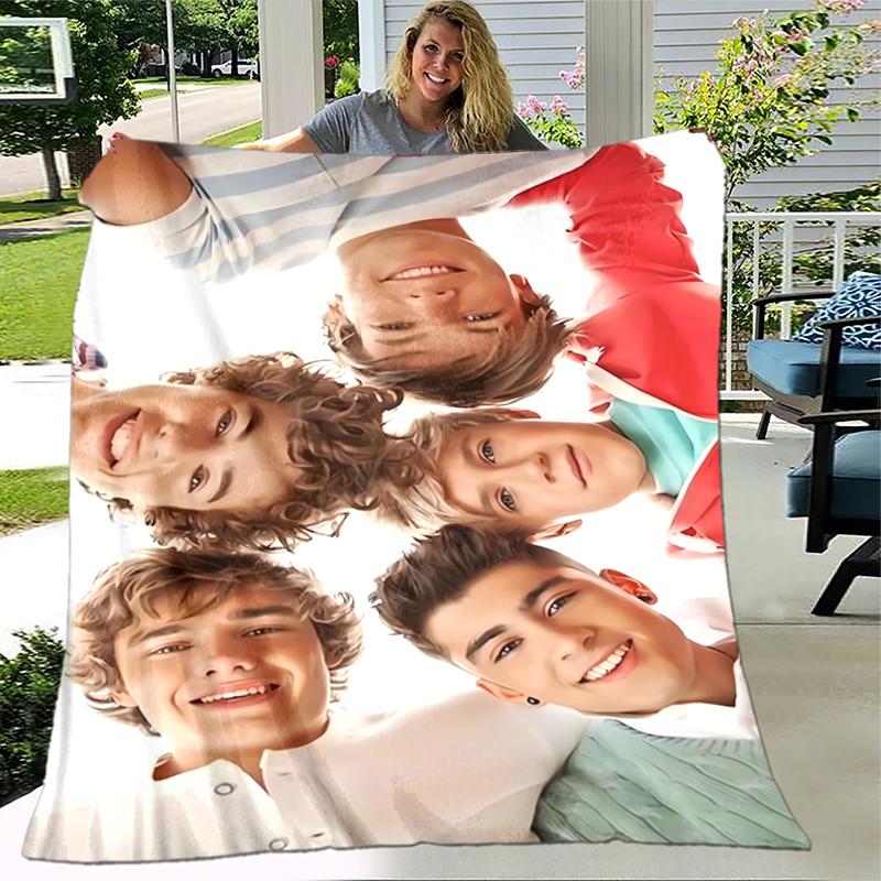 1pc Blanket One Direction Where We Are Now Print Design, Lightweight Blanket for Sofa, Bed- Soft &Warm, Gift for All Seasons Like Christmas, Halloween