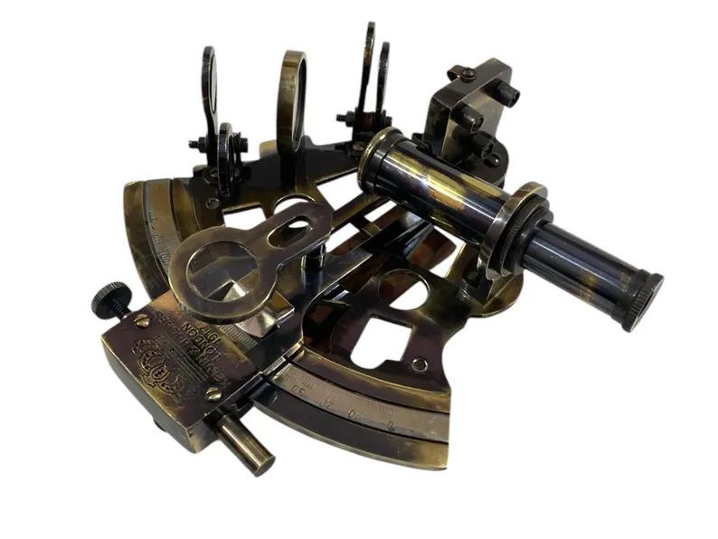 Messing Nautisches Sextant mit Holzkiste - Kelvin & Hughes Viktorianische Marineinstrumente - Navigationsschiff Sextant - Am besten als Geschenk