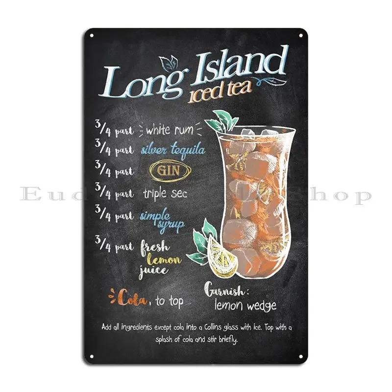 Long Island Iced Tea Metal Plaque Create Create Bar Printing Wall Mural Tin Sign Poster 20x30cm（7.8x11.8inch）
