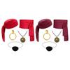 Pirate Costume Pirate Head Scarf,Sash Earrings Eye Patches Accessories Medieval Renaissances Costumes for Halloween