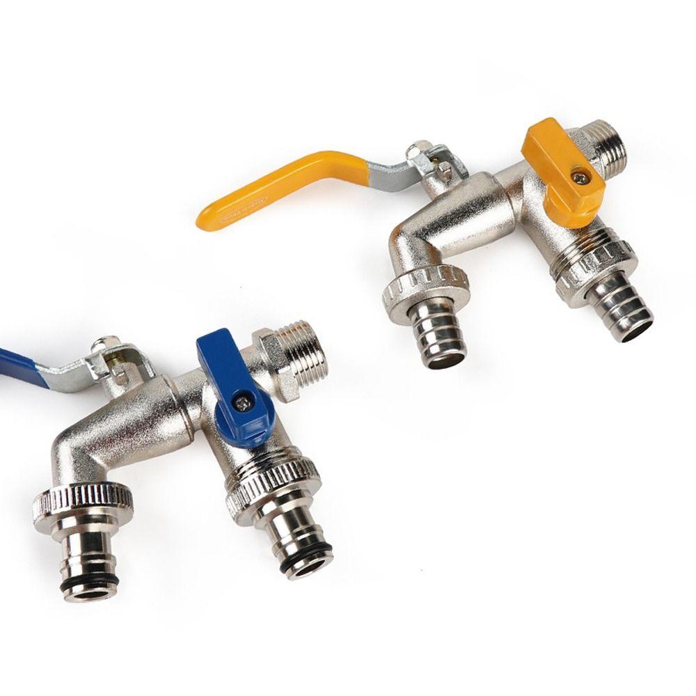Double Head Valve Switch Garden Watering Tank Tap Connector New Water Splitter Connector  Outdoor