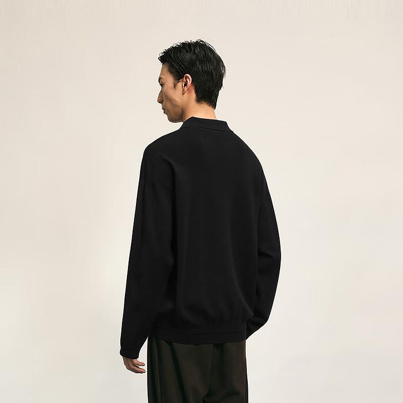 CROQUIS Men's 2025 Autumn Long-Sleeve H-Type Polo Knit Shirt