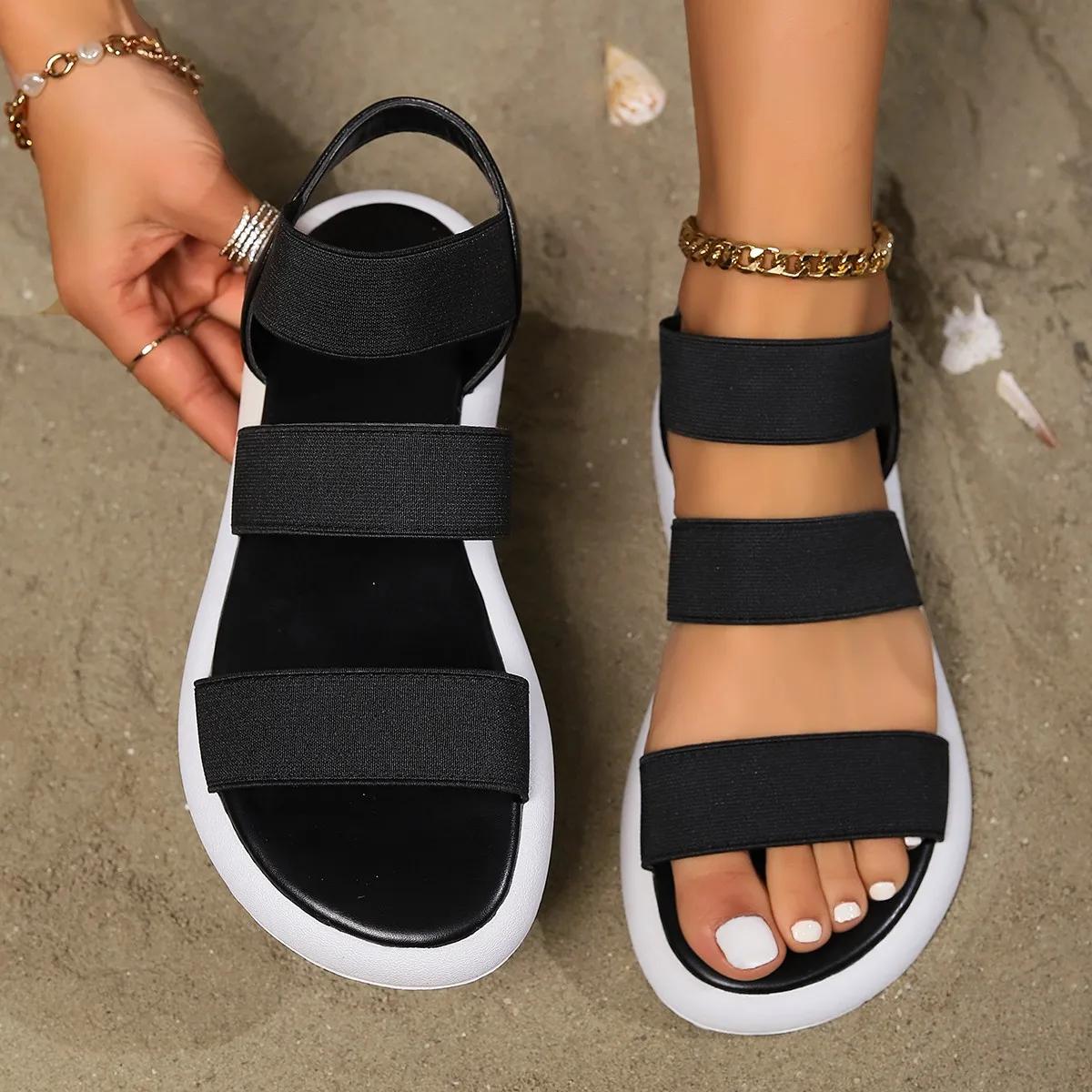 Летние женские босоножки на платформе с открытым носком — фото 6