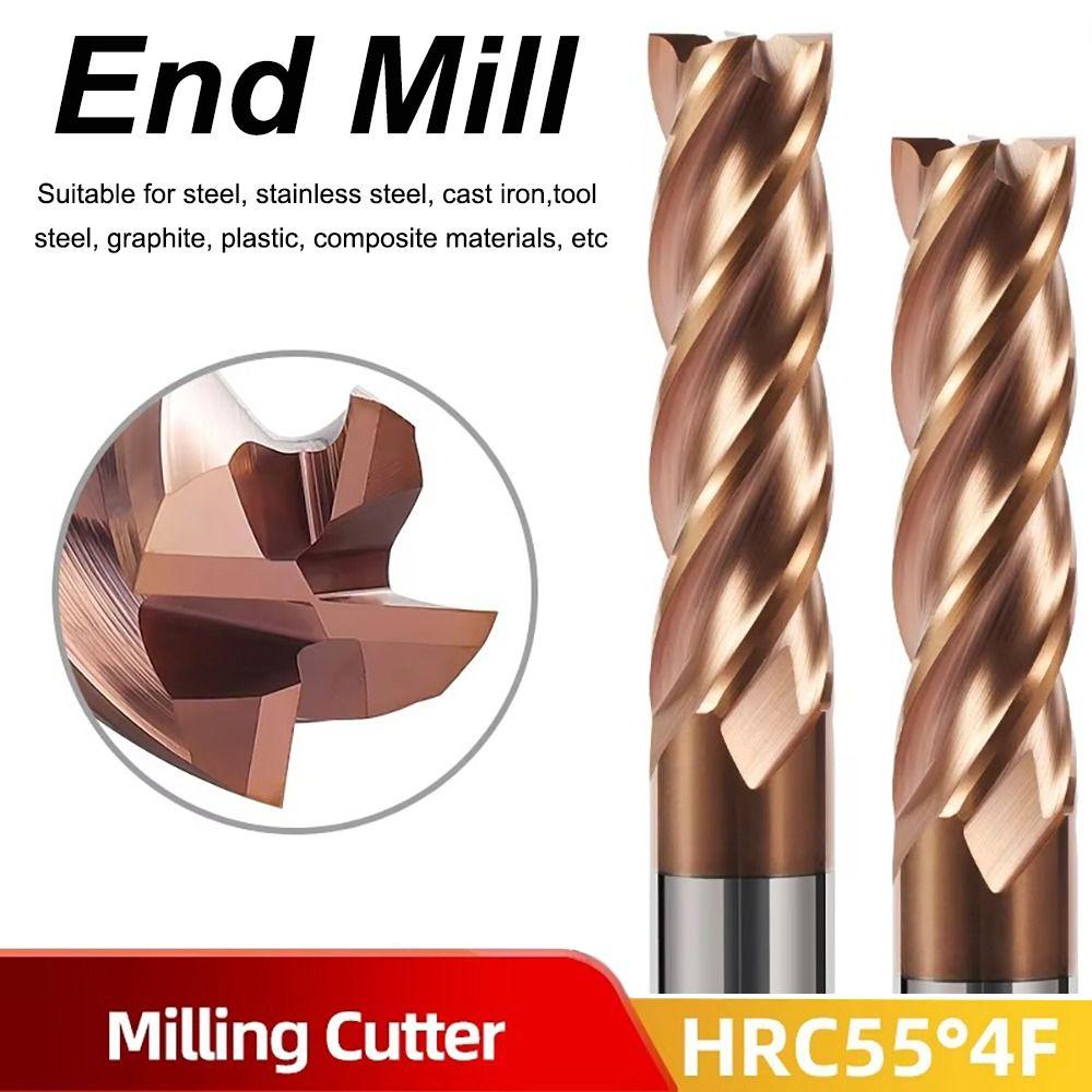 4Flutes Alloy Carbide Milling HRC55 Milling Cutter New EndMills