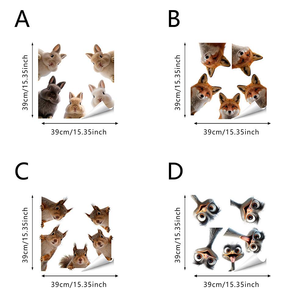 Dierlijke Statische Glassticker, Schattig Konijn, Panda, Puppy, Koelkast Raamsticker
