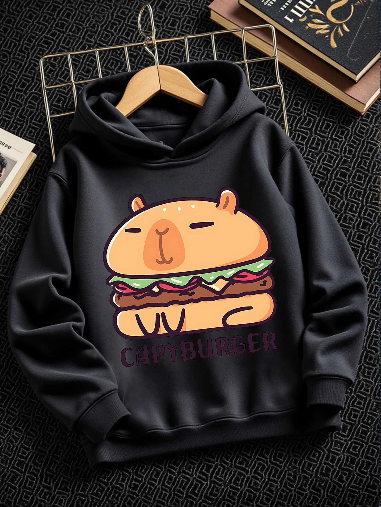 Warm Capybara Kids Zip Hoodie Summer Cute Cartoon Crewneck Boys Girls Ages 3-14 100