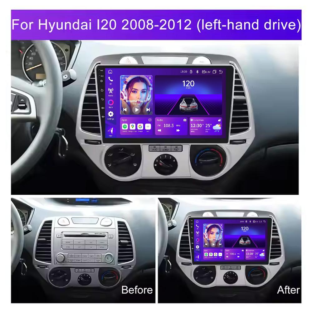 Toyousonic Car Video Player for Hyundai i20 2008-2012 GPS Navigation Built-in Dsp Carplay Autoradio Android Head Unit
