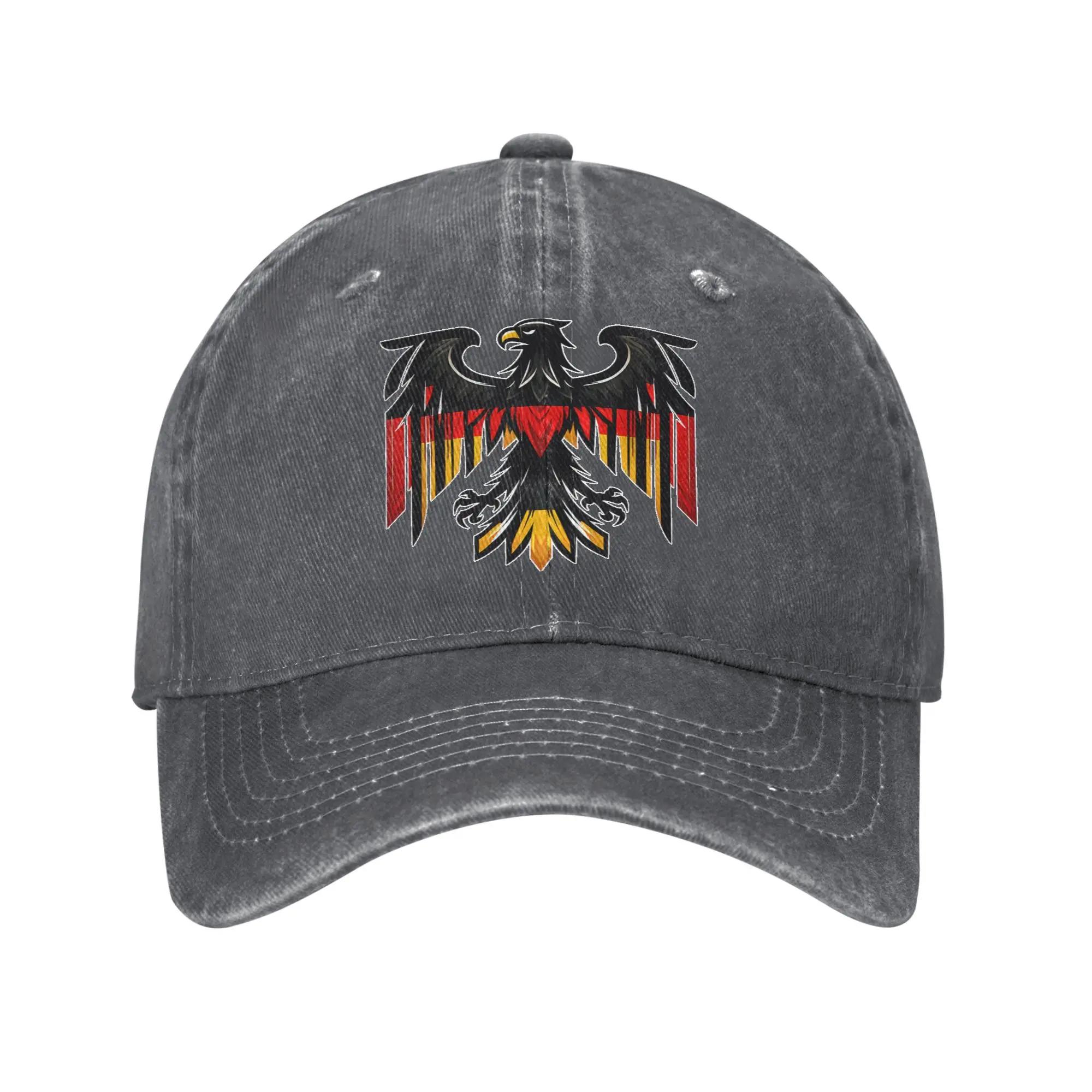 

German Eagle Flag Baseball Cap Vintage Distressed Washed Deutschland Snapback Cap Unisex Outdoor All Seasons Travel Gift Hats Adjustable