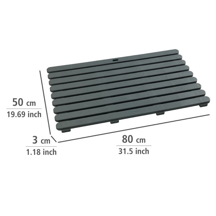Shower Grating - Wenko - Grey - Non-slip - Plastic - 80x50x3cm