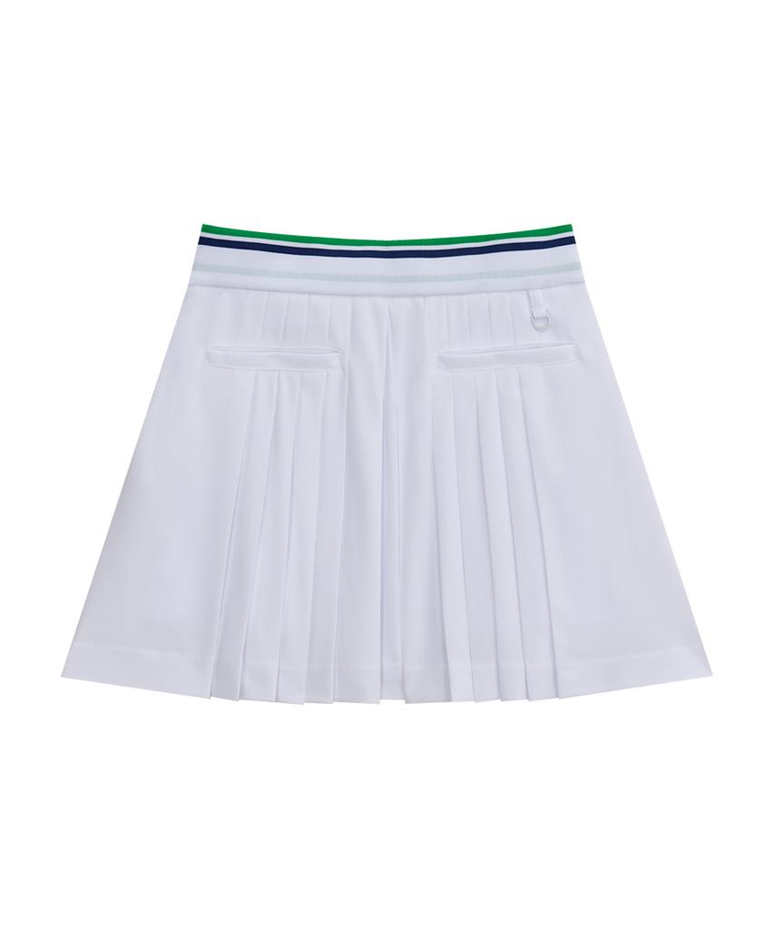 Chuku Chu Paper Slit Pleated Skirt (White) Cbfss-Sk003W