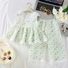 Cute Korean Style Little Girls Floral Cami And Shorts Two Piece Summer Outfit