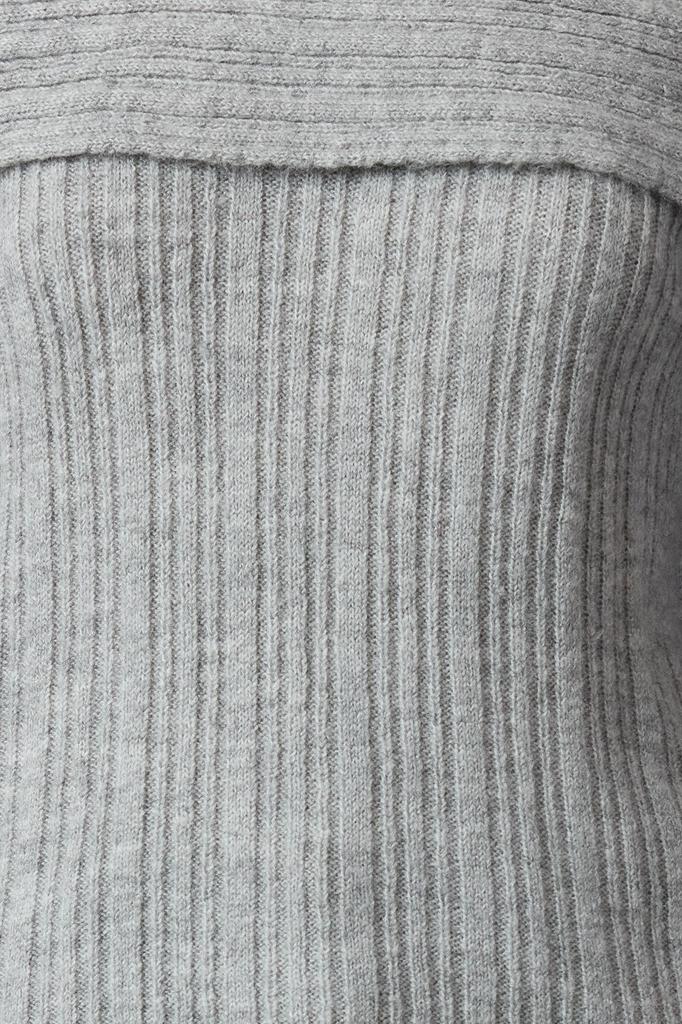 Women's Fashion Stylish Sweater Plum Soft Textured Carmen Collar Knitwear Sweater