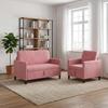 Sofa Set with Storage 2 pcs Pink Polyester