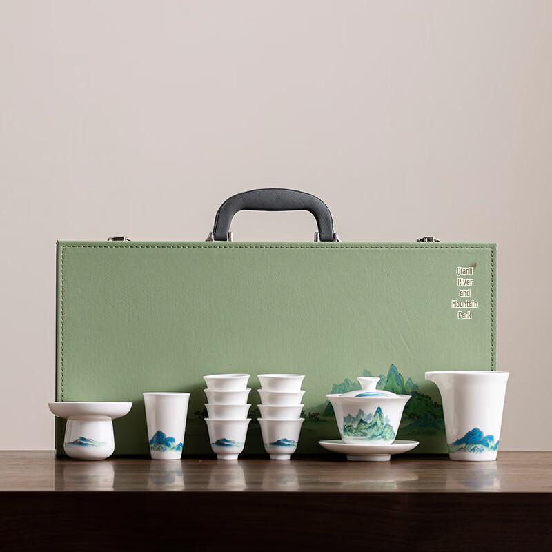 Zhuijia Suet Jade White Porcelain Kung Fu Tea Set