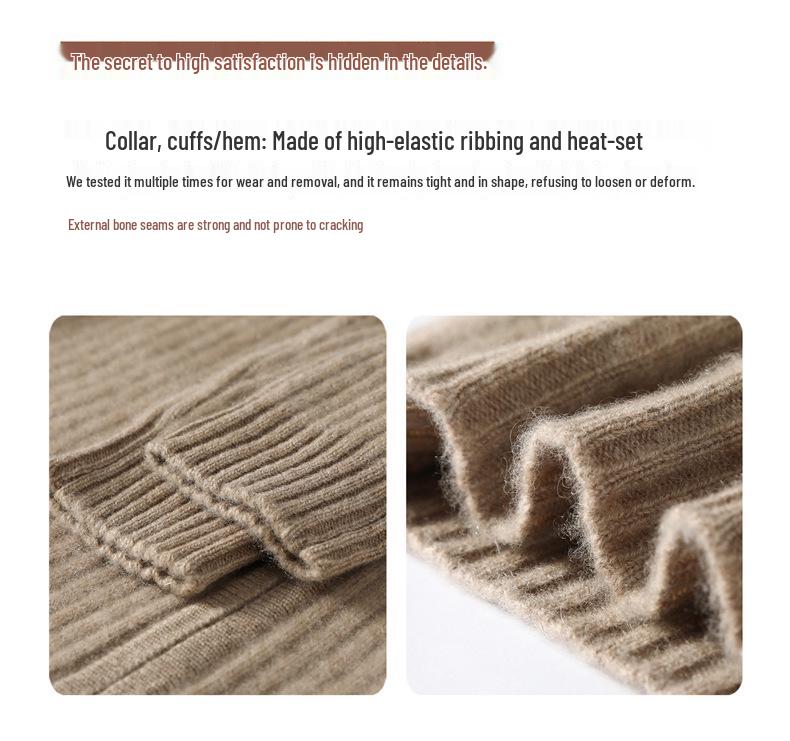 Women's Winter 2026 Double Zipper Slimming Cashmere Cardigan - Half-High Collar Ribbed Gentle Style Outerwear