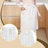 White Long Apron Maid Dress Costume Bright Color Ruffle Plain with Pockets Waist for Server