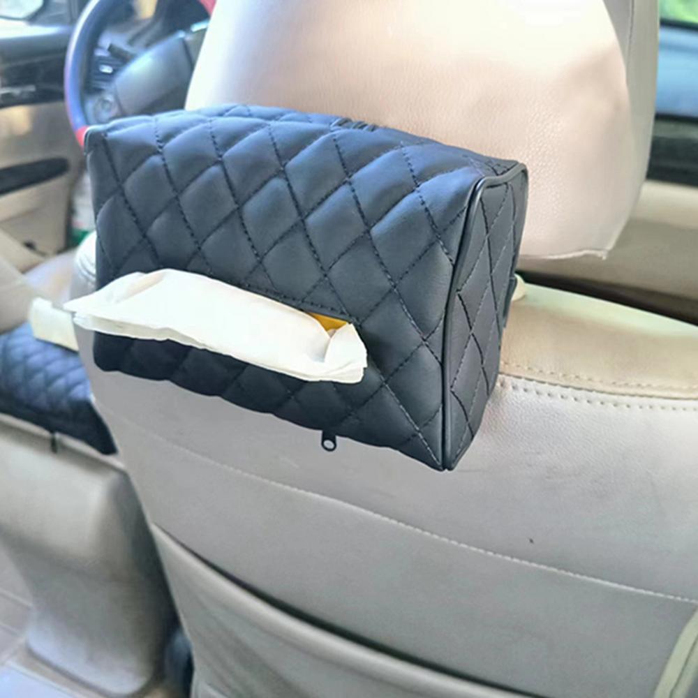 PU Leather Tissue Box Cover Soft PU Leather Car Tissue Box Cover Black PU Leather Tissue Box Cover Soft Rectangular Napkin