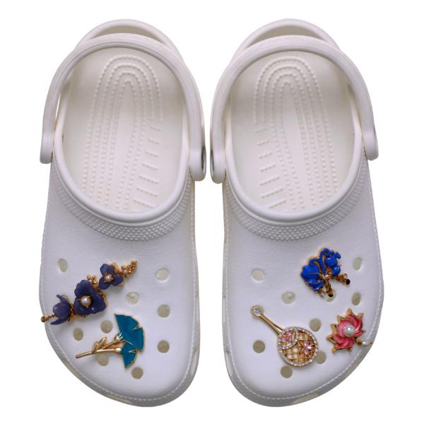 Crocs Jibbitz Blue Charm Chain Ribbon Chain Floral Dangle 10015994