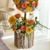 Christmas Bark Barrel Succulent Plants Flower Vase Packaging Barrel Flower Pot Dried Flower Box Xmas Decor Vintage Candle Holder