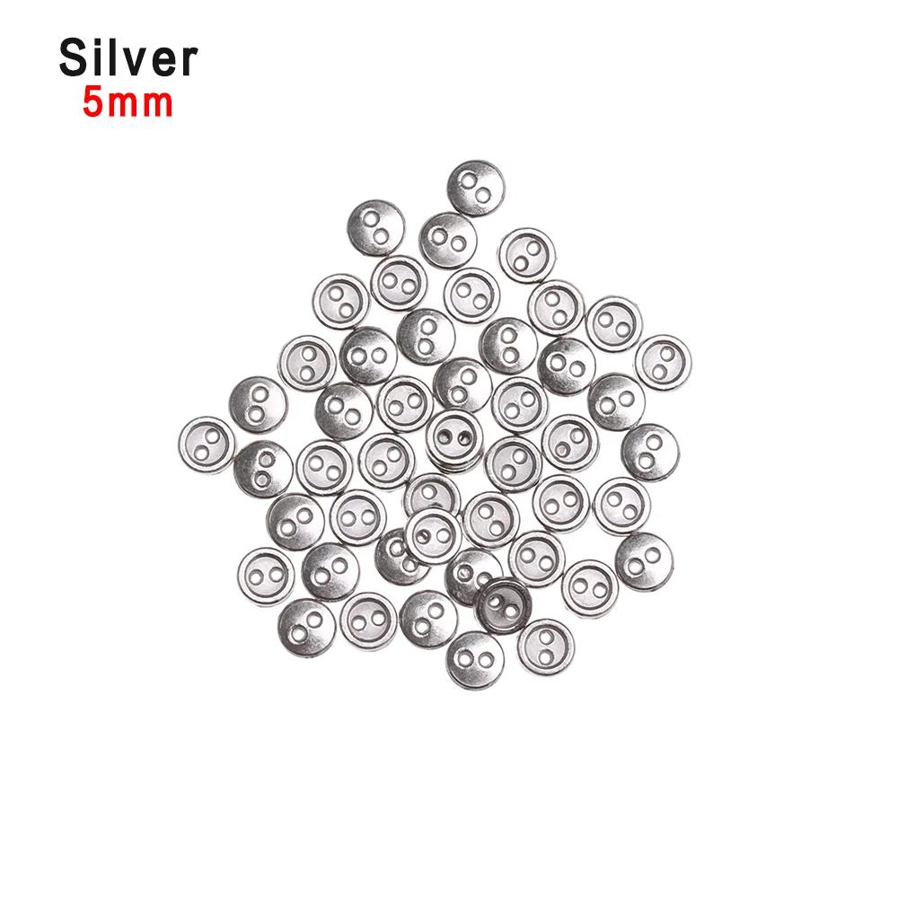 50Pcs Metal Mini Buttons For Doll Clothes Round Bread Buttons Doll Buttons For Diy Sewing Blyth Doll Clothing Sewing 3/4/5/6mm
