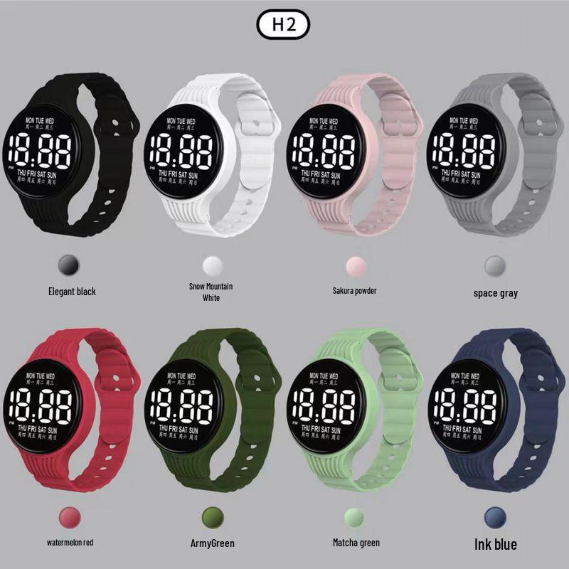 Φωτεινό Ψηφιακό Αθλητικό Ρολόι LED H2 – Στρογγυλό, Σχεδιασμός Διαδικτυακής Διασημότητας για Φοιτητές