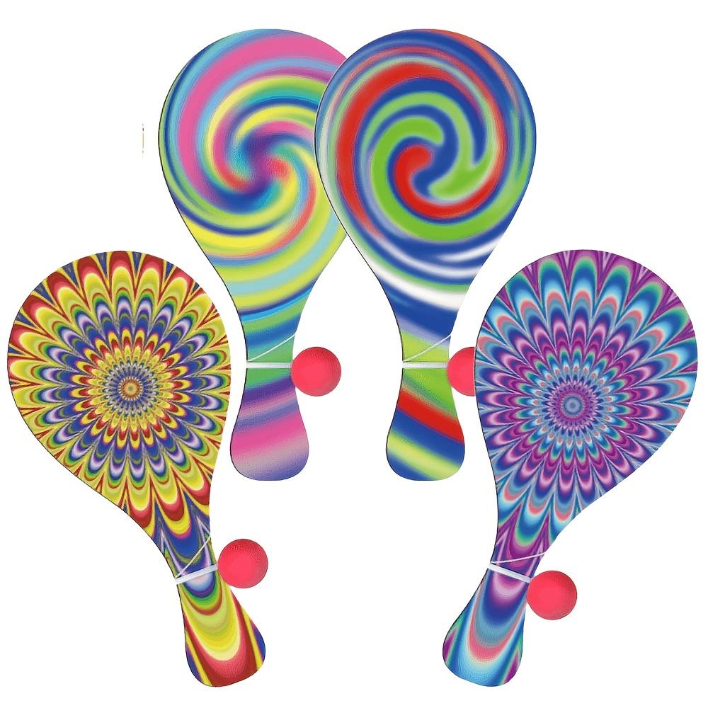 Given to her/His gift 4One Pack Fantasy Paddle Ball Fun paddle ball set with strings Vintage multi-piece gift and prize pack Indoor and Outdoor