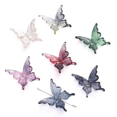25x25mm 20pcs/bag Acrylic Transparent Color Butterfly Beads DIY Bracelet Necklace Earrings Jewelry Accessories
