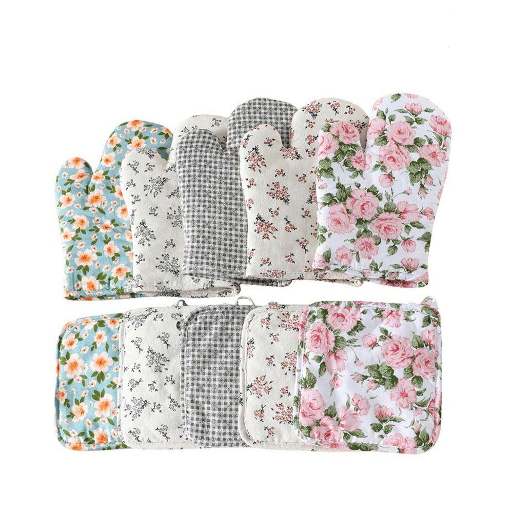 2Pcs Heat Resistant Microwave Oven Gloves Heat Insulation Baking Gloves  Hot Pot Cooking