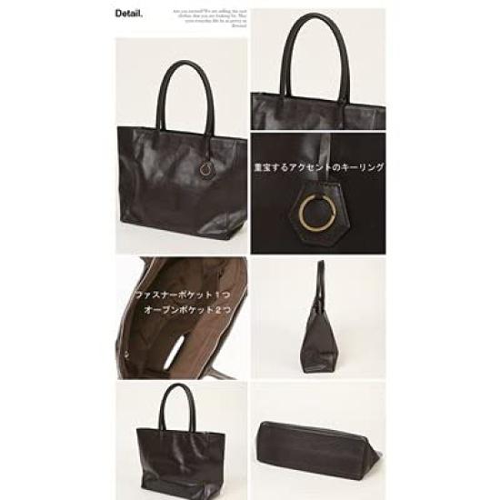 Arcade Genuine Cowhide Leather Tote Bag, Business Bag, Men's, Dark Navy