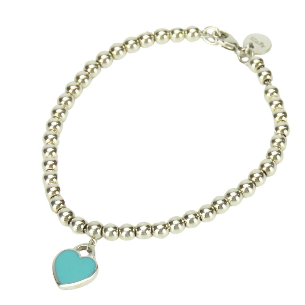 Used TIFFANY&Co. Bracelet Return To Silver925/diamond 6g Silver TIFFANY & Co. Blue 1PD