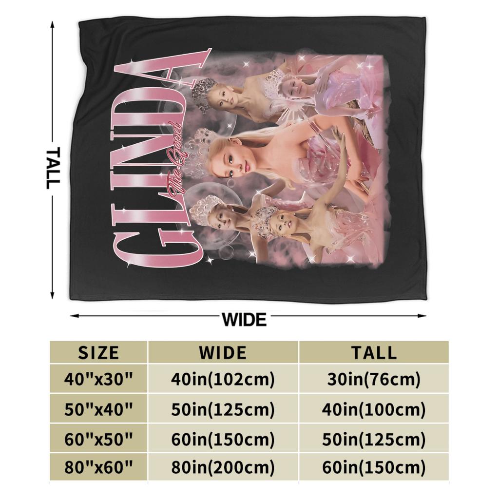 W-Wicked 2 Musical Movie Glinda Blanket Quality Soft Warm  Throw Blanket Winter Kids Couch Chair Print Bedspread