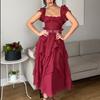 European and American Sexy Women's Clothing New Ruffle Leaf Edge High Waist Temperament Dress